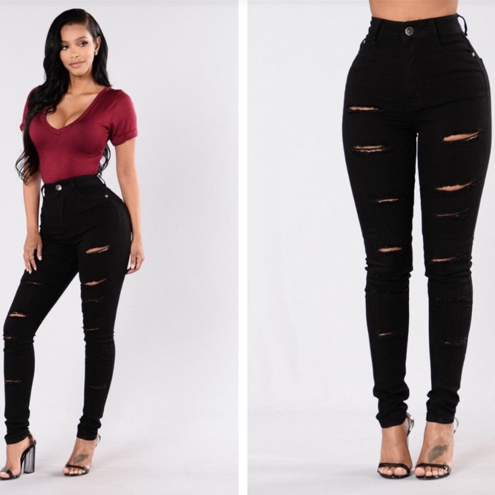 Fashion Nova Hug So Tight Jeans - Black